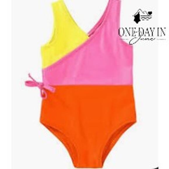 Youngertree Girl's Colorblock One Piece Swimsuit Size 5-6T - Picture 1 of 6